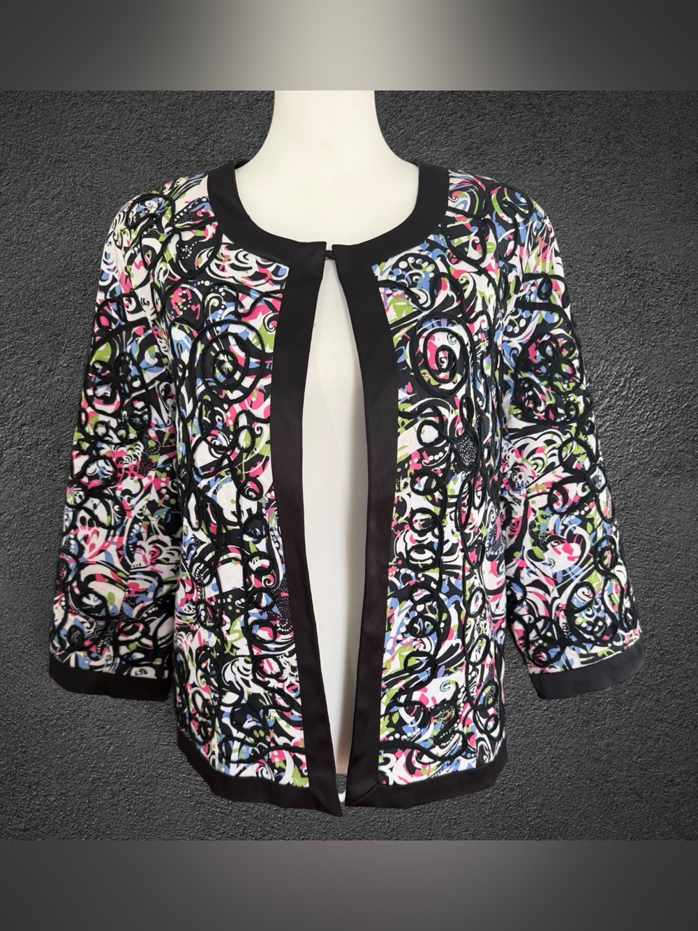 Trenz Therese Kerr XL Wearable Art Cord Embroidered Statement Jacket, Artsy